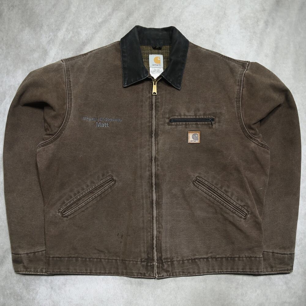 Vintage Carhartt J97 CHT Faded Brown Detroit Jacket Size Large